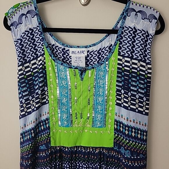 Women's Blair Maxi Dress Size 3XL. Embroidered Scroll W/ Sequins. Sleeveless. - Picture 3 of 9